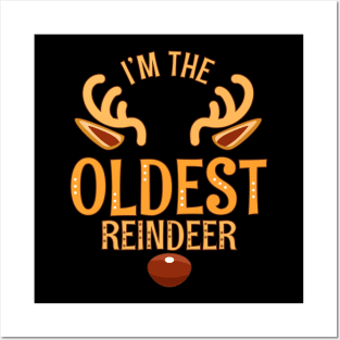 OLDEST Reindeer Matching Family Christmas Posters and Art